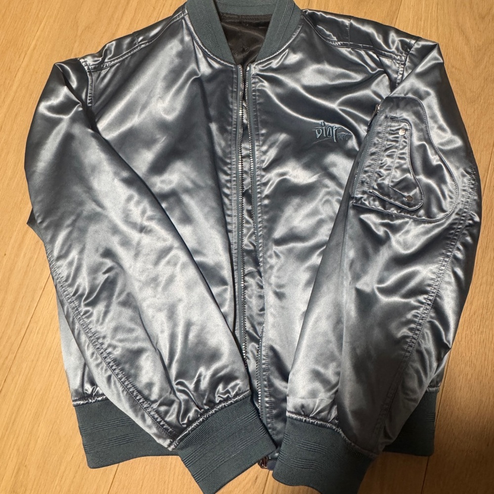 Dior Metallic Gray Bomber Jacket